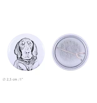 Black and Tan Coonhound I - pin with your dog, add your own photo, Art-Dog brand