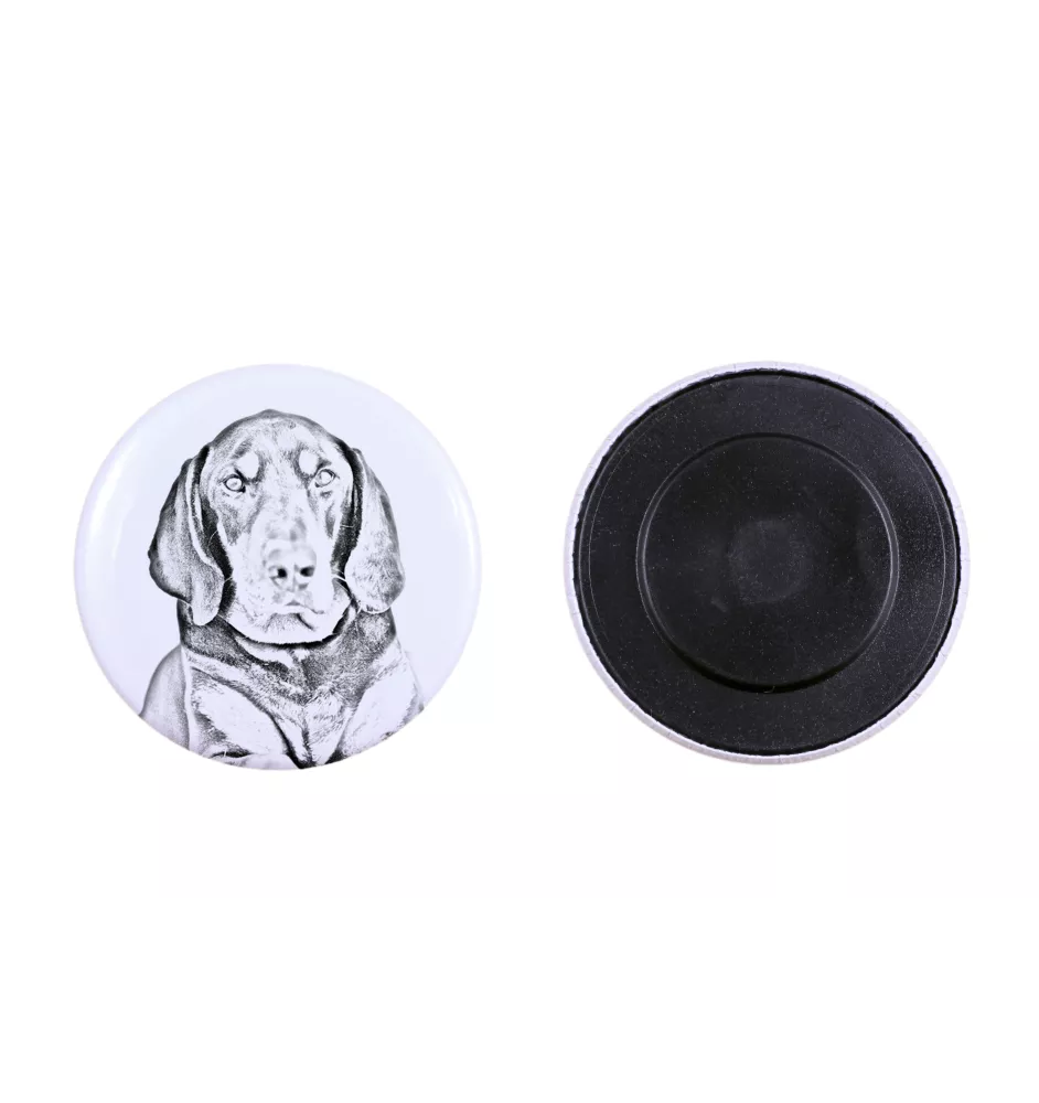 Black and Tan Coonhound I - magnet with a dog's pupil, exceptionally light, strong magnet, handmade product by the Art-Dog brand