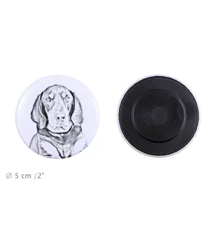 Black and Tan Coonhound I - magnet with a dog's pupil, exceptionally light, strong magnet, handmade product by the Art-Dog brand