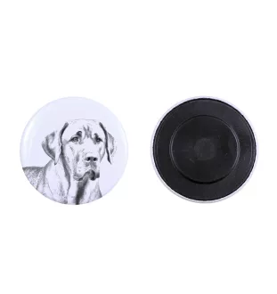 Chien noir et feu pour la chasse au raton laveur - aimant avec un œil de chien, exceptionnellement léger, aimant puissant, produit fabriqué à la main par la marque Art-Dog