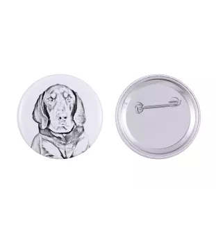 Chien noir et feu pour la chasse au raton laveur I - badge avec votre chien, ajoutez votre propre photo, marque Art-Dog