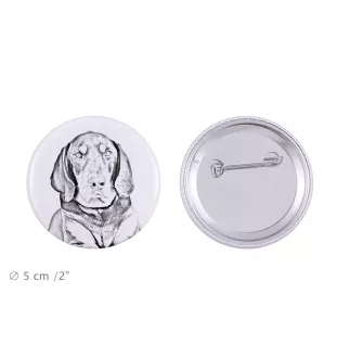 Black and tan coonhound I przypinka z psem duża Art-Dog