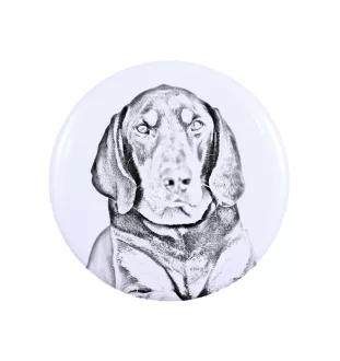 Black and Tan Coonhound I - pin with your dog, add your own photo, Art-Dog brand