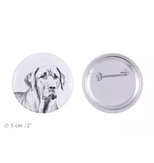 Schwarz-Lohfarbener Waschbärenhund, Black and Tan Coonhound - Anstecknadel mit Ihrem Hund, fügen Sie Ihr eigenes Foto hinzu, Marke Art-Dog