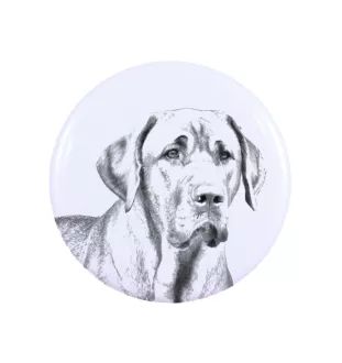 Chien noir et feu pour la chasse au raton laveur - badge avec votre chien, ajoutez votre propre photo, marque Art-Dog