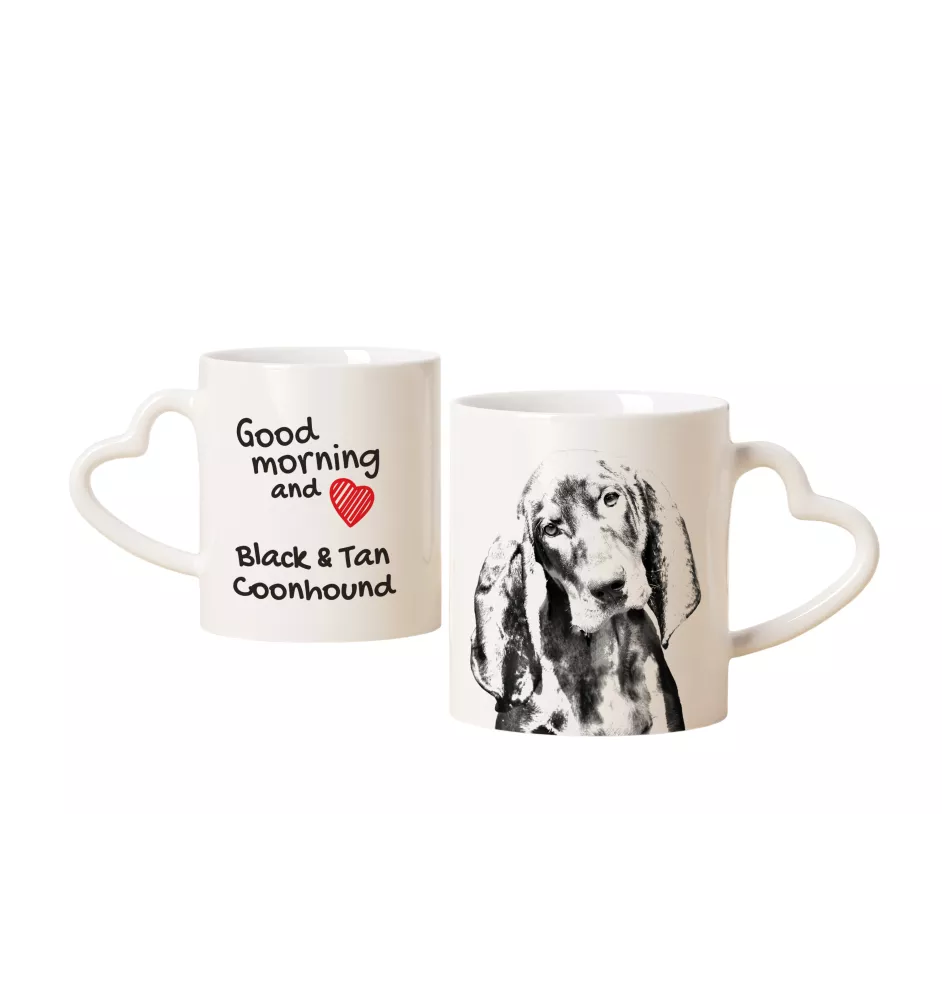 Chien noir et feu pour la chasse au raton laveur - tasse avec chien, une tasse adorable avec une anse en forme de cœur, un cadeau universel de la marque Art-Dog
