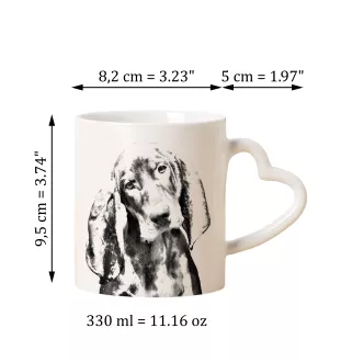 Chien noir et feu pour la chasse au raton laveur - tasse avec chien, une tasse adorable avec une anse en forme de cœur, un cadeau universel de la marque Art-Dog