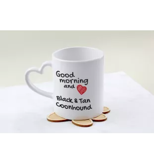 Chien noir et feu pour la chasse au raton laveur - tasse avec chien, une tasse adorable avec une anse en forme de cœur, un cadeau universel de la marque Art-Dog
