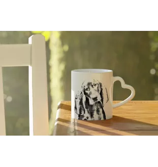 Black and tan coonhound kubek z psem good morning serce Art-Dog