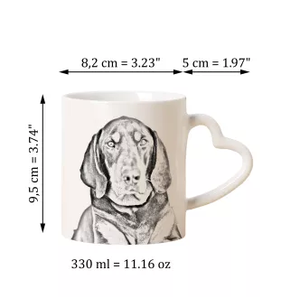 Chien noir et feu pour la chasse au raton laveur I - tasse avec chien, une tasse adorable avec une anse en forme de cœur, un cadeau universel de la marque Art-Dog