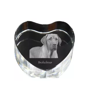 Chien noir et feu pour la chasse au raton laveur - une photo de chien dans un cristal, un cœur en cristal, un cadre photo exceptionnel de la marque Art-Dog