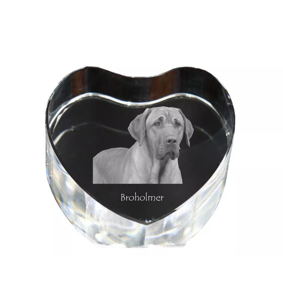 Black and Tan Coonhound - a photo of a dog in crystal, crystal heart, unique photo frame from the Art-Dog brand