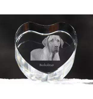 Black and Tan Coonhound - a photo of a dog in crystal, crystal heart, unique photo frame from the Art-Dog brand