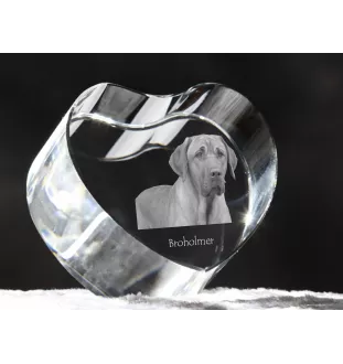 Chien noir et feu pour la chasse au raton laveur - une photo de chien dans un cristal, un cœur en cristal, un cadre photo exceptionnel de la marque Art-Dog