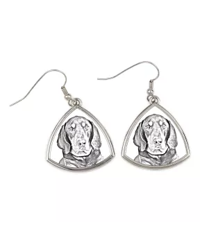 Schwarz-Lohfarbener Waschbärenhund, Black and Tan Coonhound I - Hund Ohrringe, hängende Ohrringe mit Bild, personalisierter Schmuck mit dem Aufdruck der Marke Art-Dog