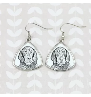 Schwarz-Lohfarbener Waschbärenhund, Black and Tan Coonhound I - Hund Ohrringe, hängende Ohrringe mit Bild, personalisierter Schmuck mit dem Aufdruck der Marke Art-Dog