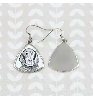 Schwarz-Lohfarbener Waschbärenhund, Black and Tan Coonhound I - Hund Ohrringe, hängende Ohrringe mit Bild, personalisierter Schmuck mit dem Aufdruck der Marke Art-Dog