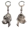 Bluthund, Bloodhound, Chien de St Hubert - Versilberter Schlüsselanhänger mit Hund, Handtaschen-Dekoration, Rucksack-Anhänger der Marke Art-Dog