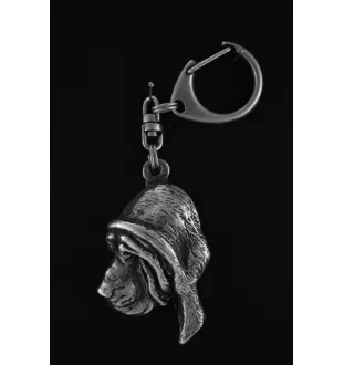 Chien de Saint Hubert, Bloodhound - Porte-clés argenté avec chien, décoration de sac à main, pendentif de sac à dos par la marque Art-Dog