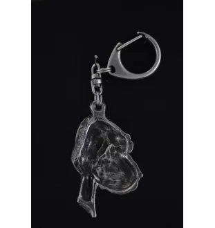 Chien de Saint Hubert, Bloodhound - Porte-clés argenté avec chien, décoration de sac à main, pendentif de sac à dos par la marque Art-Dog