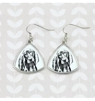 Black and Tan Coonhound - dog earrings, hanging earrings with a picture, personalized jewelry with Art-Dog brand print