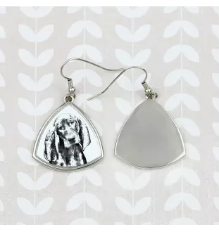 Black and Tan Coonhound - dog earrings, hanging earrings with a picture, personalized jewelry with Art-Dog brand print