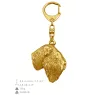 Black Russian Terrier, Chornyi Terrier - Gilded key ring with dog, handbag decoration, luxury accessory by Art-Dog brand
