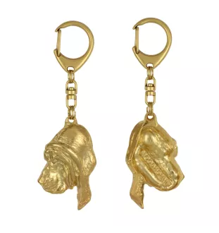 Bluthund, Bloodhound, Chien de St Hubert - Vergoldeter Schlüsselanhänger mit Hund, Handtaschenschmuck, Luxus-Accessoire der Marke Art-Dog