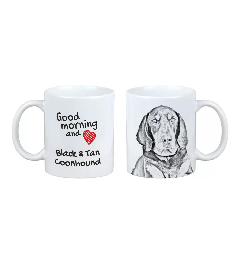 Schwarz-Lohfarbener Waschbärenhund, Black and Tan Coonhound I - Tasse mit Hund, Tasse mit Bild, personalisiertes Geschenk der Marke Art-Dog
