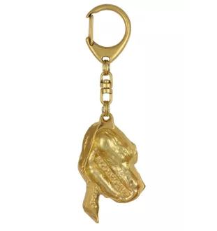 Bluthund, Bloodhound, Chien de St Hubert - Vergoldeter Schlüsselanhänger mit Hund, Handtaschenschmuck, Luxus-Accessoire der Marke Art-Dog
