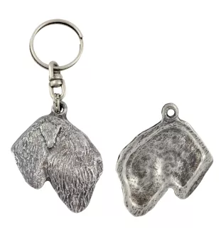 Russischer Schwarzer Terrier, Russkiy Tchiorny Terrier - Versilberter Anhänger mit einem Hund in einer dekorativen Box, Handtaschenschmuck, Rucksackanhänger der Marke Art-Dog