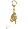 Chien de Saint Hubert, Bloodhound - Porte-clés doré avec chien dans boîte cadeau, décoration de sac à main, accessoire de luxe de la marque Art-Dog
