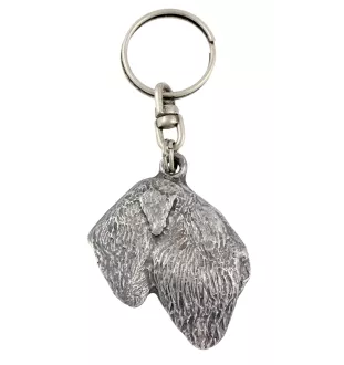 Russischer Schwarzer Terrier, Russkiy Tchiorny Terrier - Versilberter Anhänger mit einem Hund in einer dekorativen Box, Handtaschenschmuck, Rucksackanhänger der Marke Art-Dog