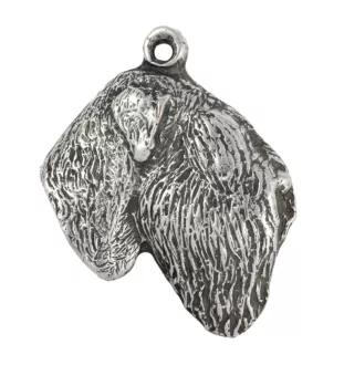 Black Russian Terrier, Chornyi Terrier - Silver-plated pendant with a dog in a decorative box, handbag decoration, backpack pendant by Art-Dog brand