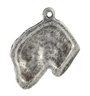 Terrier noir russe - Pendentif argenté avec un chien dans une boîte décorative, décoration de sac à main, pendentif de sac à dos par la marque Art-Dog