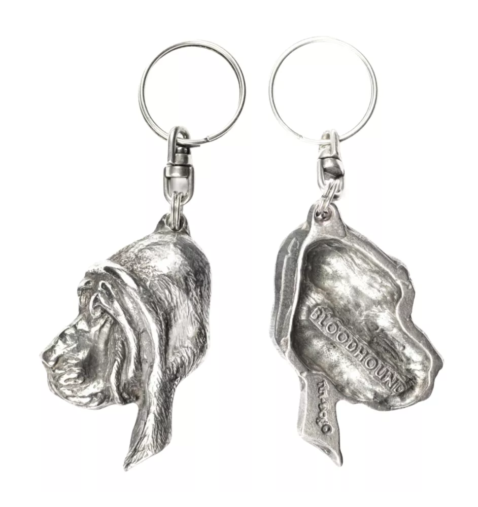 Bloodhound, St. Hubert Hound, Sleuth-hound - Silver-plated pendant with a dog in a decorative box, handbag decoration, backpack pendant by Art-Dog brand