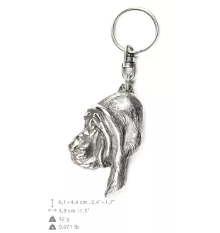Bloodhound, St. Hubert Hound, Sleuth-hound - Silver-plated pendant with a dog in a decorative box, handbag decoration, backpack pendant by Art-Dog brand