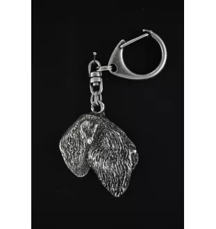Black Russian Terrier, Chornyi Terrier - Silver-plated key ring with a dog in a gift box, handbag decoration, backpack pendant by Art-Dog brand