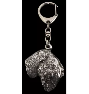 Black Russian Terrier, Chornyi Terrier - Silver-plated key ring with a dog in a gift box, handbag decoration, backpack pendant by Art-Dog brand
