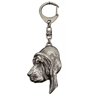 Bluthund, Bloodhound, Chien de St Hubert - Versilberter Schlüsselanhänger mit Hund in einer Geschenkbox, Handtaschenschmuck, Rucksackanhänger der Marke Art-Dog