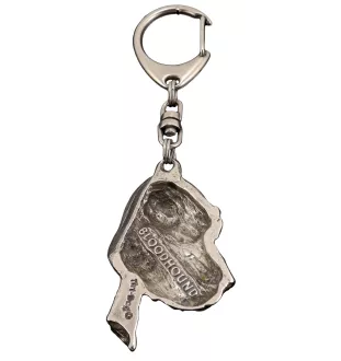 Bluthund, Bloodhound, Chien de St Hubert - Versilberter Schlüsselanhänger mit Hund in einer Geschenkbox, Handtaschenschmuck, Rucksackanhänger der Marke Art-Dog