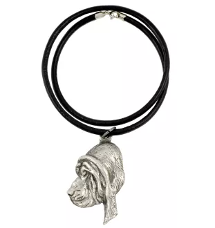 Bluthund, Bloodhound, Chien de St Hubert - Halskette mit Hund, versilberter Anhänger für Hundefans, einzigartiger Schmuck der Marke Art-Dog