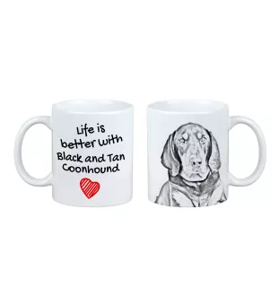 Schwarz-Lohfarbener Waschbärenhund, Black and Tan Coonhound I - Tasse mit Hund, Tasse mit Bild, personalisiertes Geschenk der Marke Art-Dog