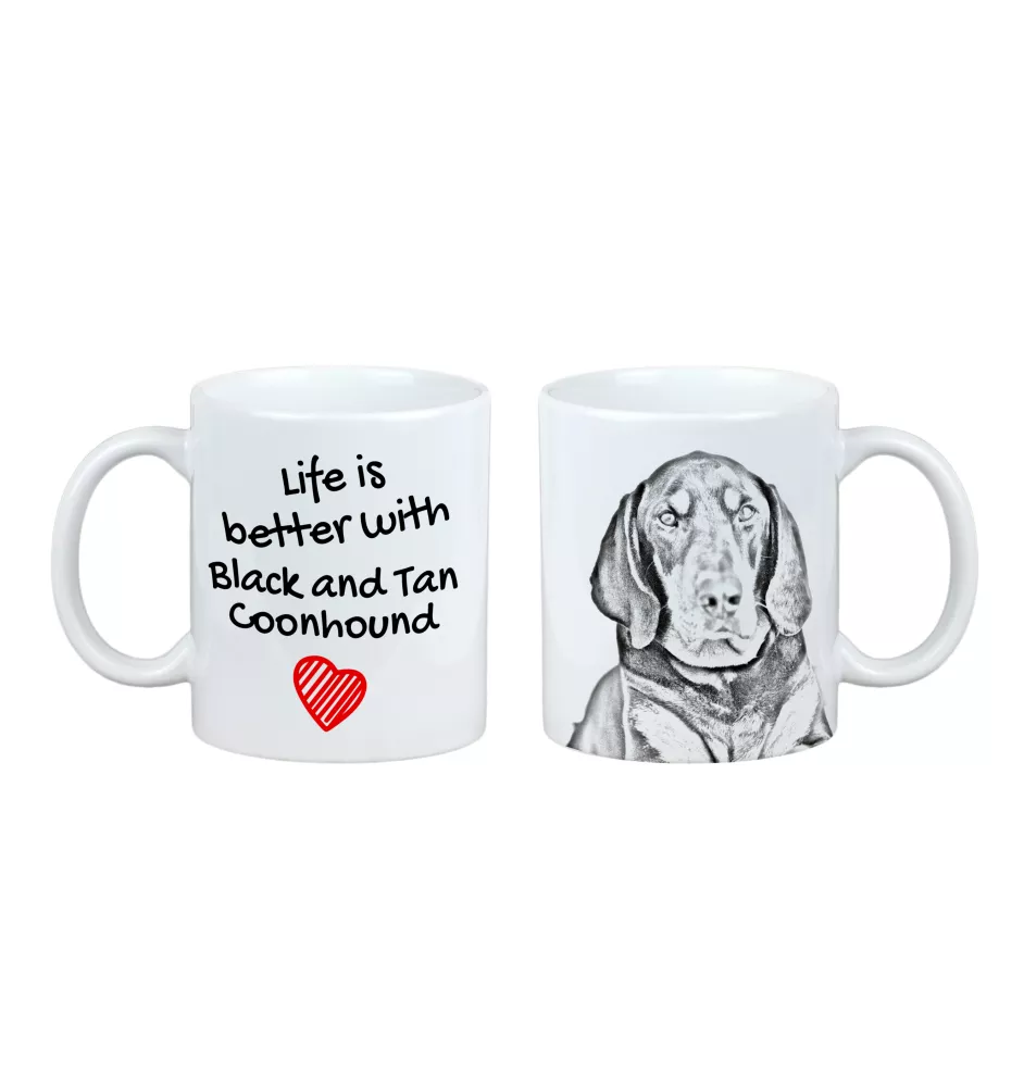 Black and tan coonhound I kubek z psem life is better Art-Dog