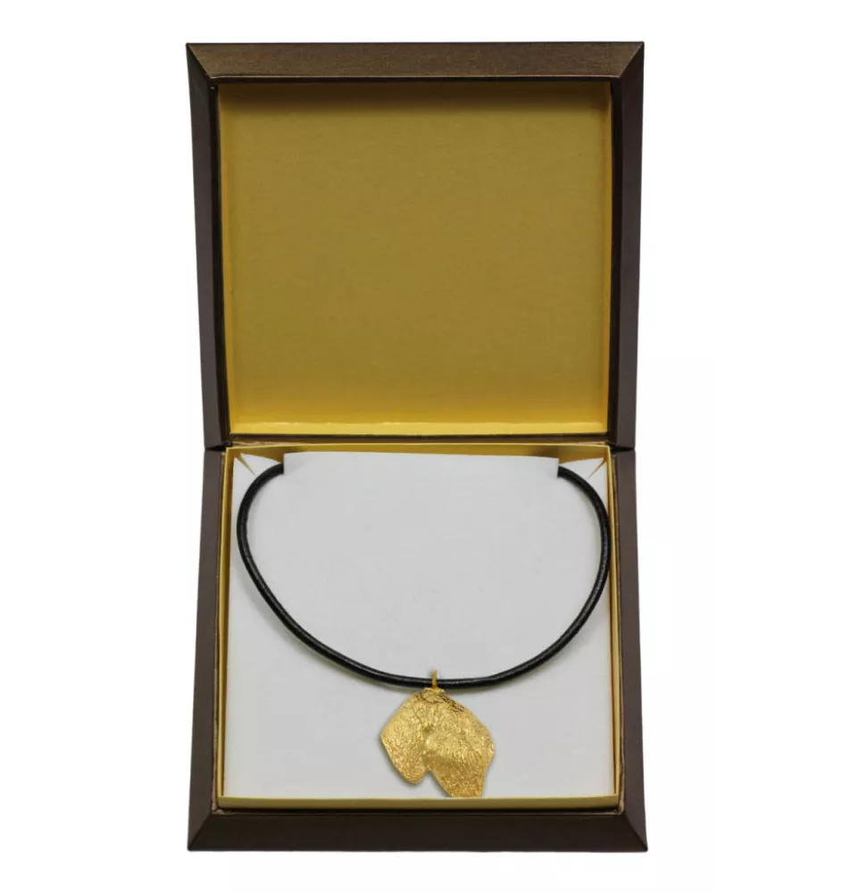 Black Russian Terrier, Chornyi Terrier - Dog necklace in gift box, gold-plated pendant for dog fan, striking jewellery by Art-Dog