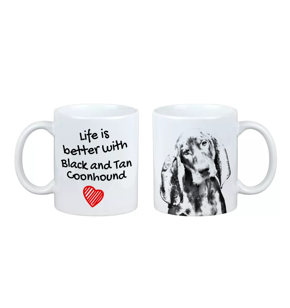 Schwarz-Lohfarbener Waschbärenhund, Black and Tan Coonhound - Tasse mit Hund, Tasse mit Bild, personalisiertes Geschenk der Marke Art-Dog