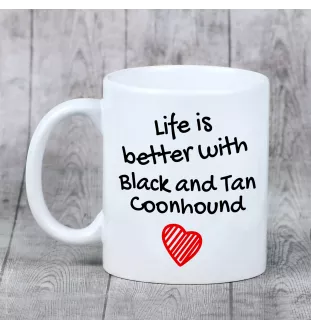 Schwarz-Lohfarbener Waschbärenhund, Black and Tan Coonhound - Tasse mit Hund, Tasse mit Bild, personalisiertes Geschenk der Marke Art-Dog
