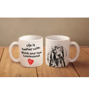 Chien noir et feu pour la chasse au raton laveur - tasse avec chien, tasse avec photo, cadeau personnalisé de la marque Art-Dog