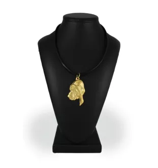 Chien de Saint Hubert, Bloodhound - Collier pour chien, pendentif plaqué or pour fan de chien, bijoux uniques de la marque Art-Dog