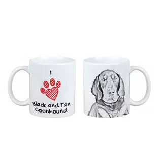 Black and tan coonhound I kubek z psem I love Art-Dog